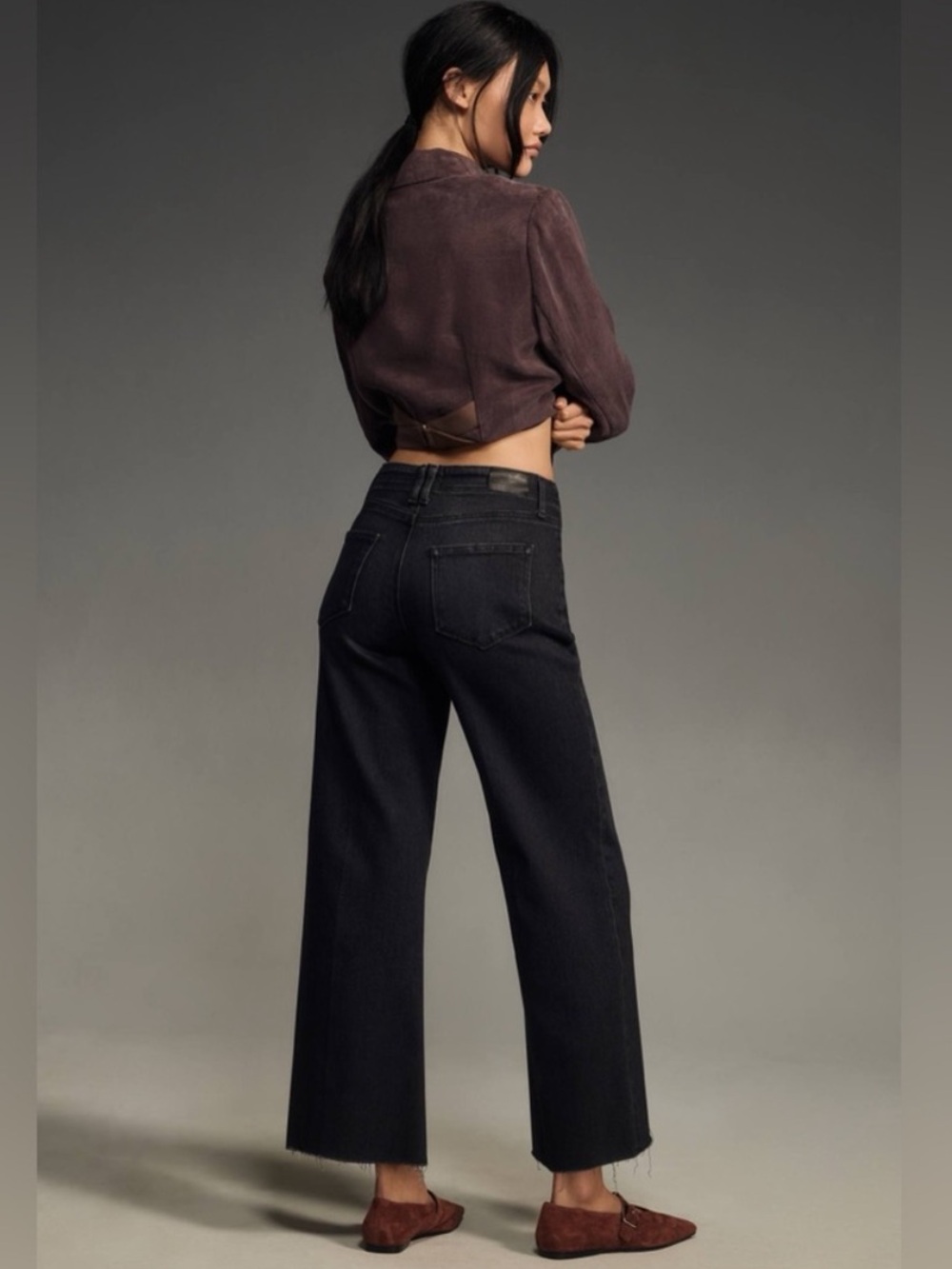 Anthropologie x PAIGE Anessa High Rise Crop Wide Leg Jeans Size 29 NWT - Picture 3 of 15
